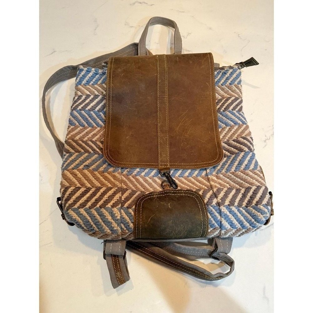Myra Bag Canvas & Leather Backpack — Boho / Vintage Style